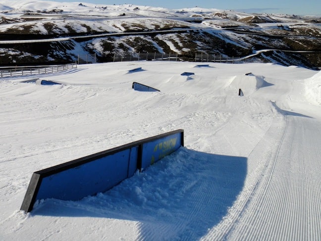 snow park lounging