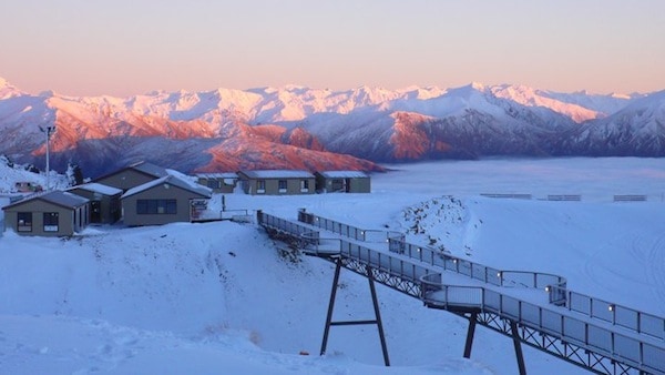 Sunrise over Snow Park NZ. Image - Snow Park NZ