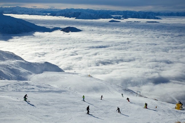 Treble Cone on top of an inversion layer on 30 June 2010