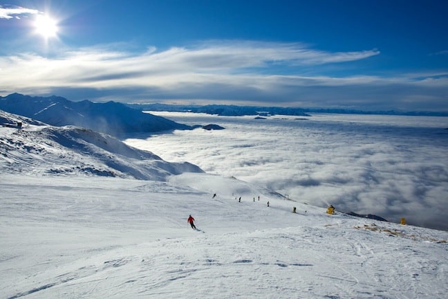 Treble Cone on top of an inversion layer on 30 June 2010