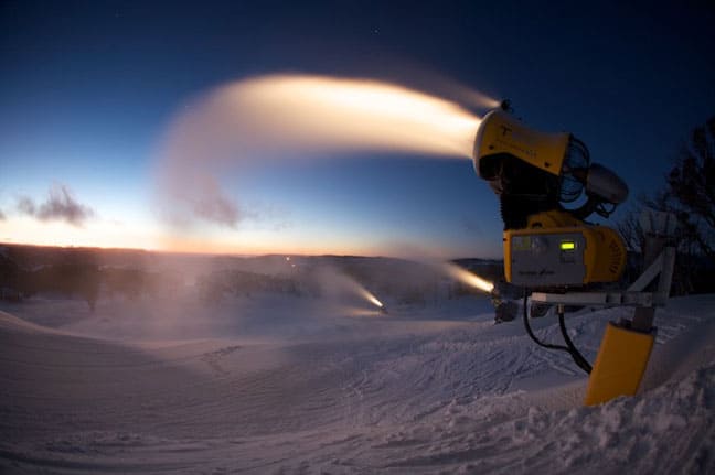 Night time snowmaking at Perisher. Image: Harro - harroart.com