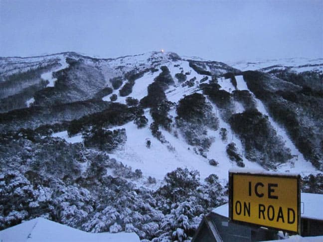 Thredbo looking decidedly wintery. Image:: Thredbo