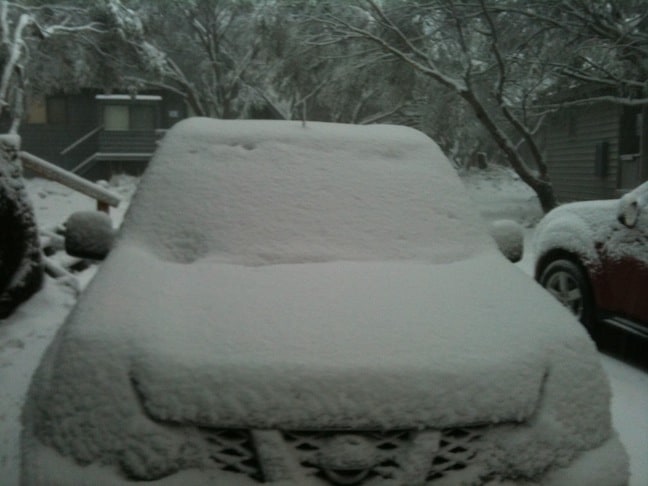 snowy car june 21