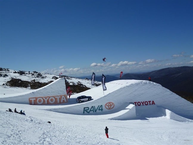 Bobby Brown sending it over the 100ft One Hit Wonder jump Image::Courtesy of Thredbo