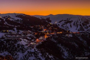 Falls Creek Village at sunset.Photo: Falls Creek
