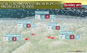 New Zealand Video Snow Report - July 9, 2009