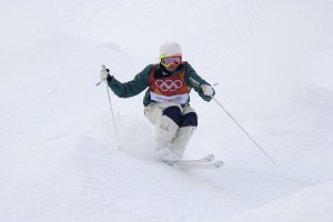 Britteny Cox of Australia competes in the Moguls Qualifying round during the PyeongChang 2018 Winter Olympic Games, at Phoenix Snow Park in PyeongChang, South Korea, Friday, February 9, 2018. Image:: AAP Image/Dan Himbrechts