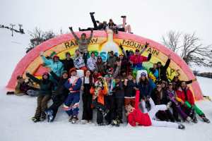 The whole crew atop Rainbow Mountain. Image:: Thredbo