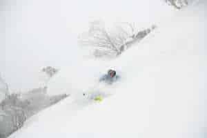 August 19 was one of the best powder days of the season and one of the last. Coen Bennie-Faull during a well-timed visit to Buller. Photo: Tony Harrington