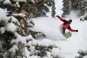 Brooks Finlinson ripping some Utah pow in Snowbird on Boxing Day. Photo: Chris Segal