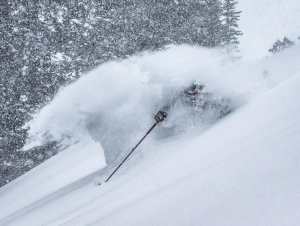 Getting powdered from above and below at Vail in the latest storm a couple of days ago. Colorado has benefited from storms rolling off the Pacific and resorts there have more snow than average. Photo: Scott Bellow