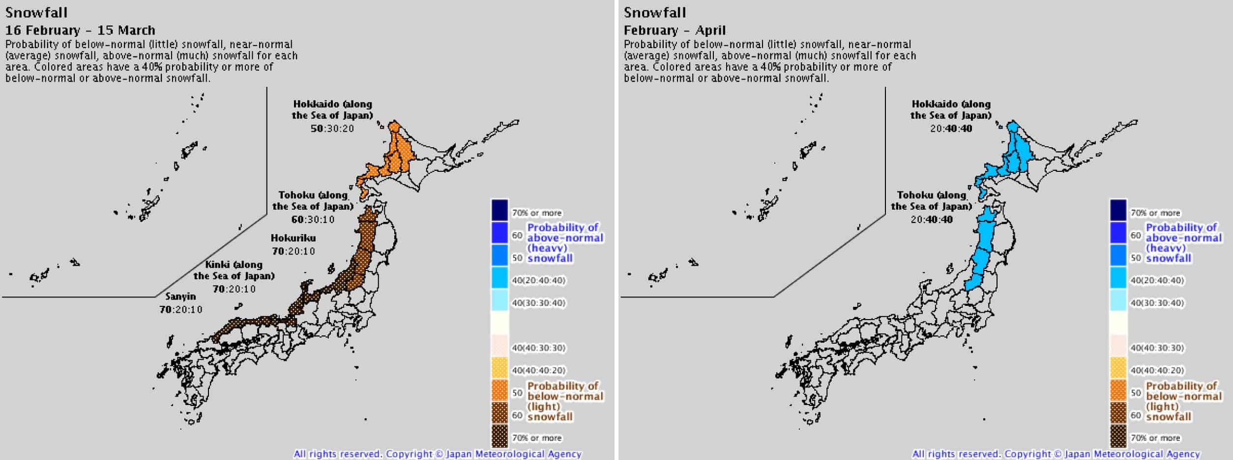 Japanese Meteorological Agency Japan snow season 2019 forecast