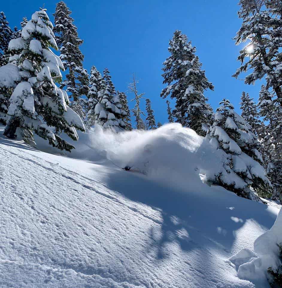 Jessica Sobolowski-Quinn getting buried on Feb 5, Squaw Valley | Mountainwatch 