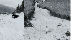 The scene at today's avalanche on Colorado's Highway 91.