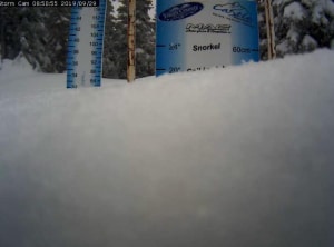 The snow star win Castle Mountain yesterday morning. Intended up getting buried a few hours later. Photo: Castle Mountan  resort