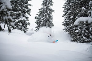 Mitch Reeves, another run of untracked powder in Grand Targhee. Photo: Tony Harrington