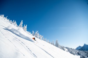 Mitch Reeves, getting into last week's powder party in the Tetons at Grand Targhee resort. Photo: Tony Harrington