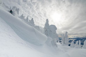 Coen Bennie-Faull sliding through the surreal  landscape of Revelstoke's alpine