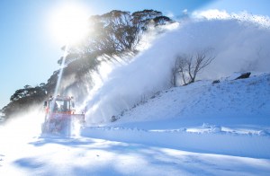 Road clearing at Perisher yesterday. Not a sight you often see on May 3. Photo: Perisher