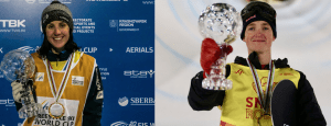 Kaura Peel and Scotty James, joint athletes of the year. Photo: Snow Australia