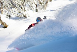 Torah Bright on a Thredbo powder day. wfalls this winter, so we could see more days like this. Richie Carroll, Thredbo. Pe