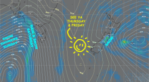 Snapshot of midnight Wednesday 1stJuly from the ECMWF model, showing southerlies dumping snow over northern Canterbury and Ruapehu. Source: windy.com (vandalised by the Grasshopper)

 