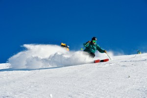 It's been all about sunshine and snowmaking over the past few days, but a change is on the way bringing snow above 1700 metres. Photo: Hotham Alpine Resort