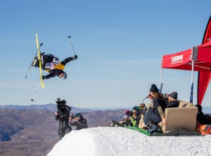 Finn Bilous, men's free ski winner at the park jam today. Photo: Camilla Rutherford/ Winter Games NZ