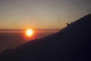 Frase McDougall, dropping into a dreamy Sunset turn on the top of Australia. Photo: Mark Clinton/TNF 