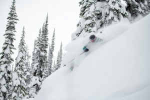 Coen, back on snow in Revelstoke a couple of months after his accident. Photo: Tony Harrington
