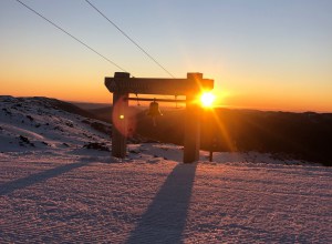 Sunrise from he top of Thredbo this morning, but a change with showers is on the way. Photo: Boen Ferguson