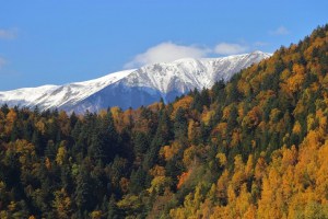 Autumn colours and fresh snowfalls in Daisestsuzan National Park. Photo: John Morrell