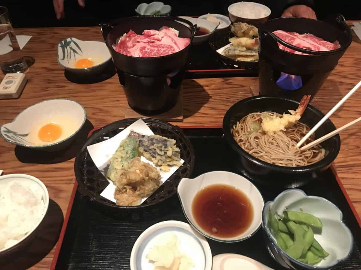 Table of traditional Japanese cuisine. 