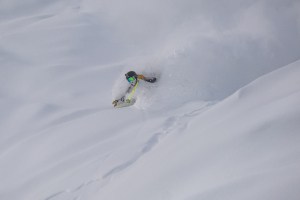 . Ringing in the New Year, Niseko style. The sun poked through the clouds for only one run on New Year’s Eve. We raced to this spot and got lucky with the timing and the deep, blower conditions. Skier: James Winfield