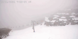 Mt Hotham this morning after 4cm of snow and there's more on the way.