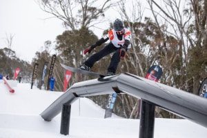 Great set up for the Thredbo Rail jam yesterday. Photo: Thredbo