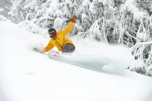  making the most of the powder in Buler on Sunday. Photo; Tony Harrington