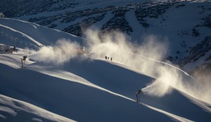 Hotham, two days ago - looking good after a week of snowmaking and last weekend's snowfalls. Photo: Hotham