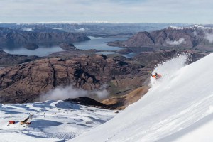 Brent Screen rising into some fresh snow in Treble Cone yesterday. Photo: Ray Tiddy