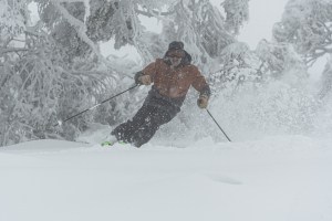 Pete Forras, loving the powder in Bulelr during the second July storm. Photo: 