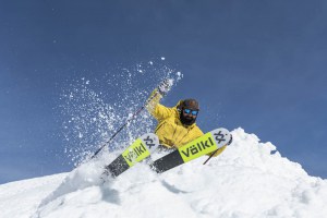 Buller local Hannes Grimus hooking into the spring snow in Buller last weekend. Conditions should be similar tomorrow. Photo: Tony Harrington