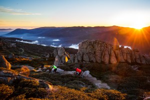 Mountain biking at the top of Australia at sunrise.Unforgettable. Photo: Thredbo