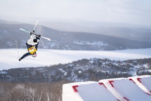 Jakara Anthony continued her great season with a Silver medal in the World Cup moguls in Tremblant, Canada. Photo: OWIA