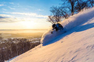 Sophia Rouches on a powder day in Shizukuishi. Photo: Grant Gunderson