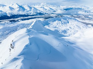 It has been snowy month in Alaska, but when the storm's break it is spectacular. Jenny Milton, 907 Snowcats, last Sunday. Photo: Tony Harrington