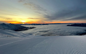 Anice start to the day in Treble Cone on Monday morning, but things are about to get a bit wild.