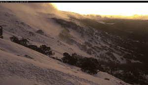 The easterly flow pushing in some cloud in Thredbo this morning. 