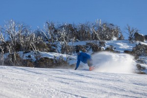Blue skies and groomers in Thredbo earlier this week, but it is looking like the back half of July could be a bit snowier. Photo: Thredbo