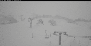 Sbwo showers and poor visibility at Perisher this morning which had 20cms of snow overnight 