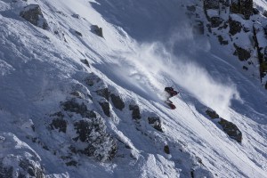 Michael Mawn, USA, on his way to winning the snowboards men. Photo:Bernard/FWT